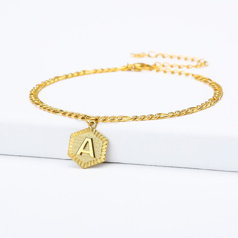 Dainty A-Z letter Anklet