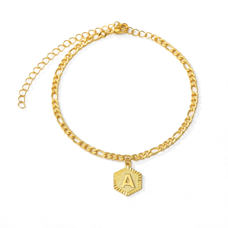 Dainty A-Z letter Anklet