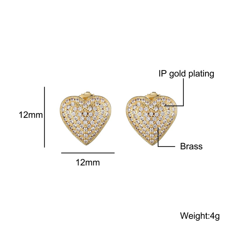 Heart Shape Zircon Stone Earring