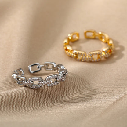 Classic Twist Chain Open Rings