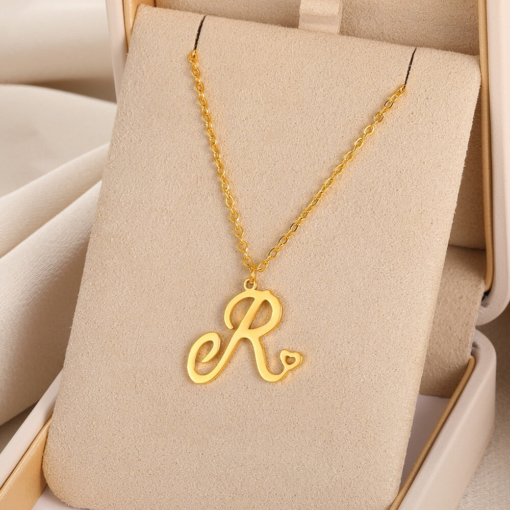 A-Z Initial Letter Pendant Necklaces