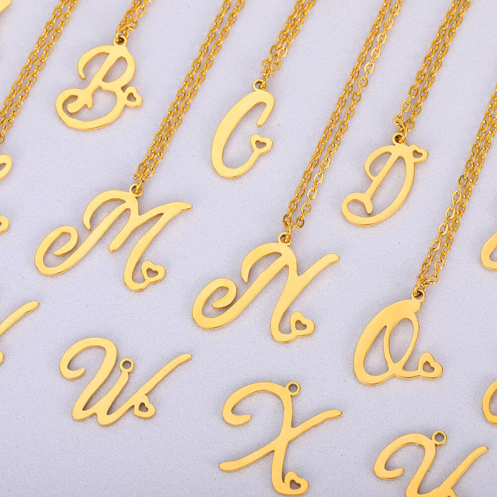 A-Z Initial Letter Pendant Necklaces