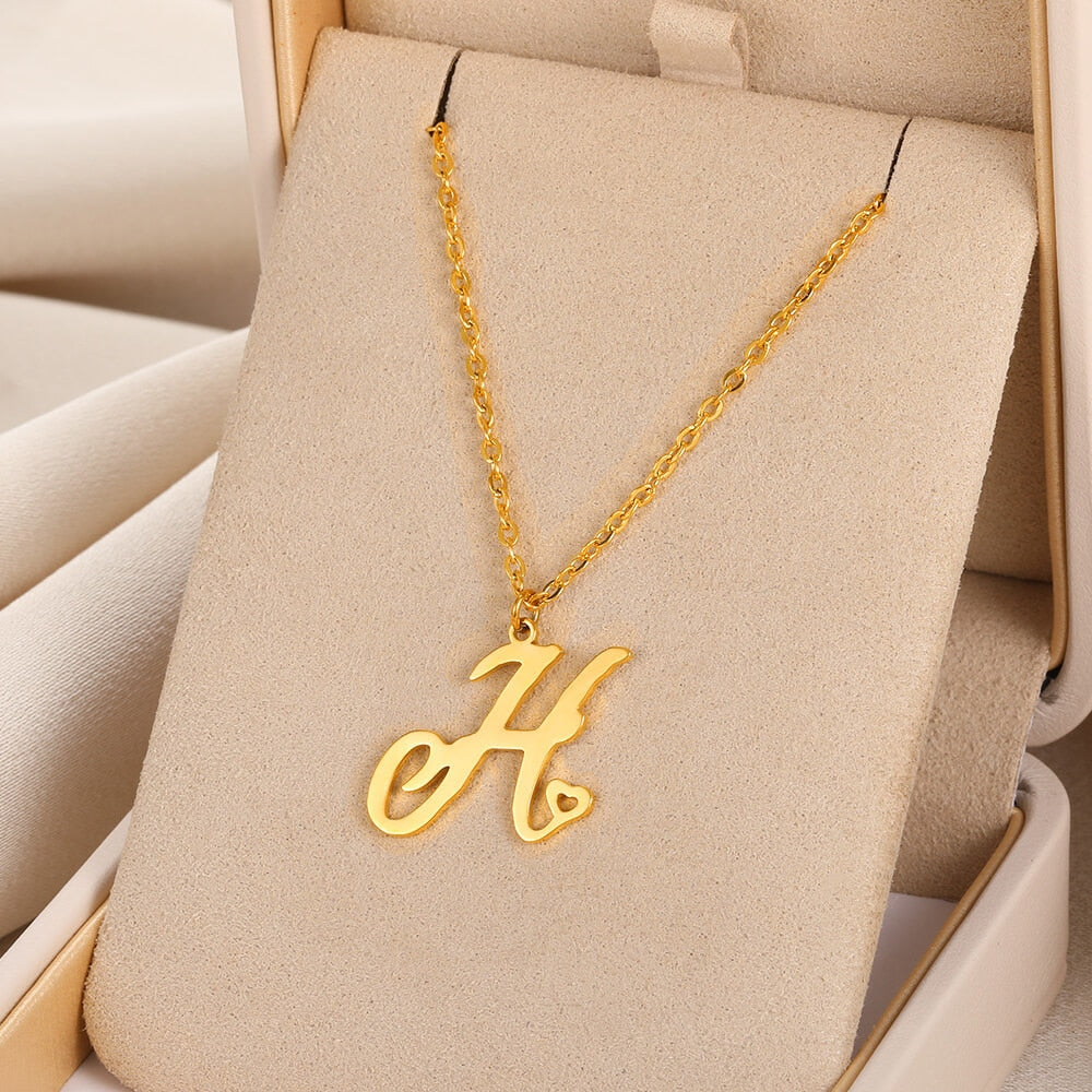 A-Z Initial Letter Pendant Necklaces