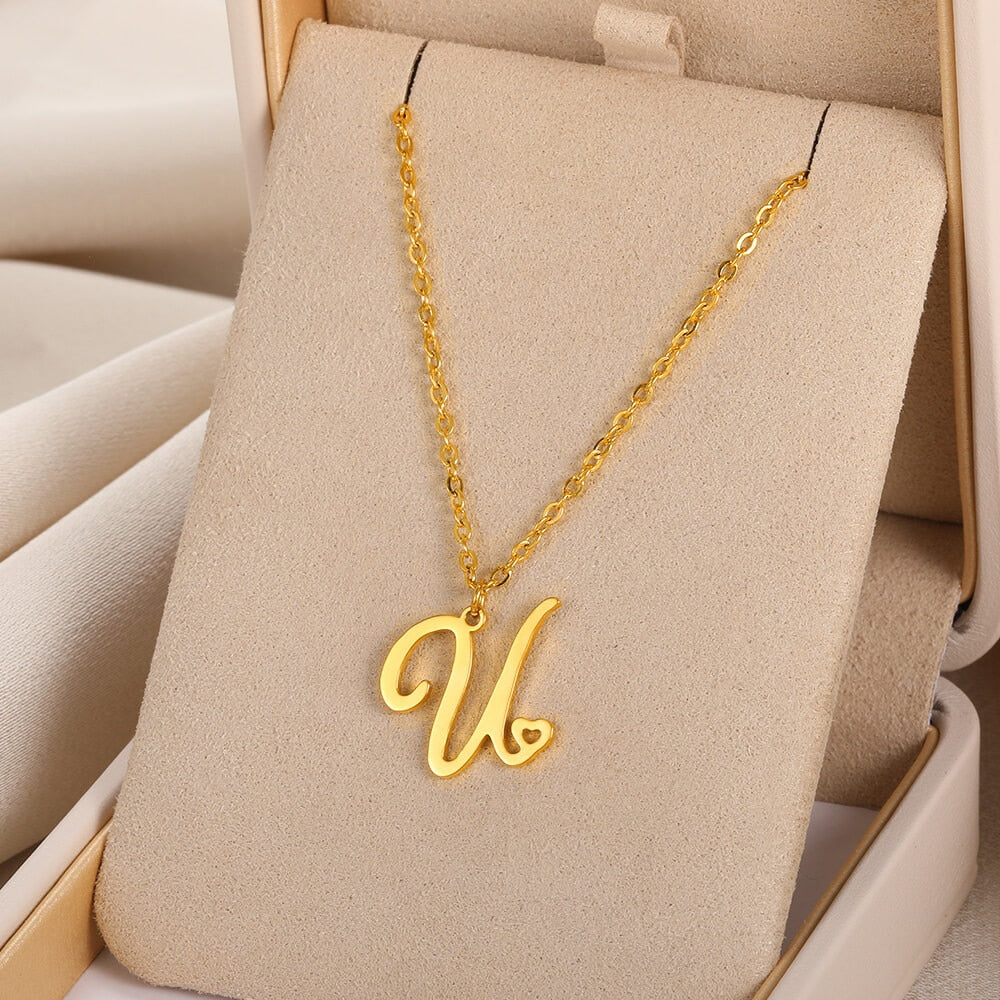 A-Z Initial Letter Pendant Necklaces