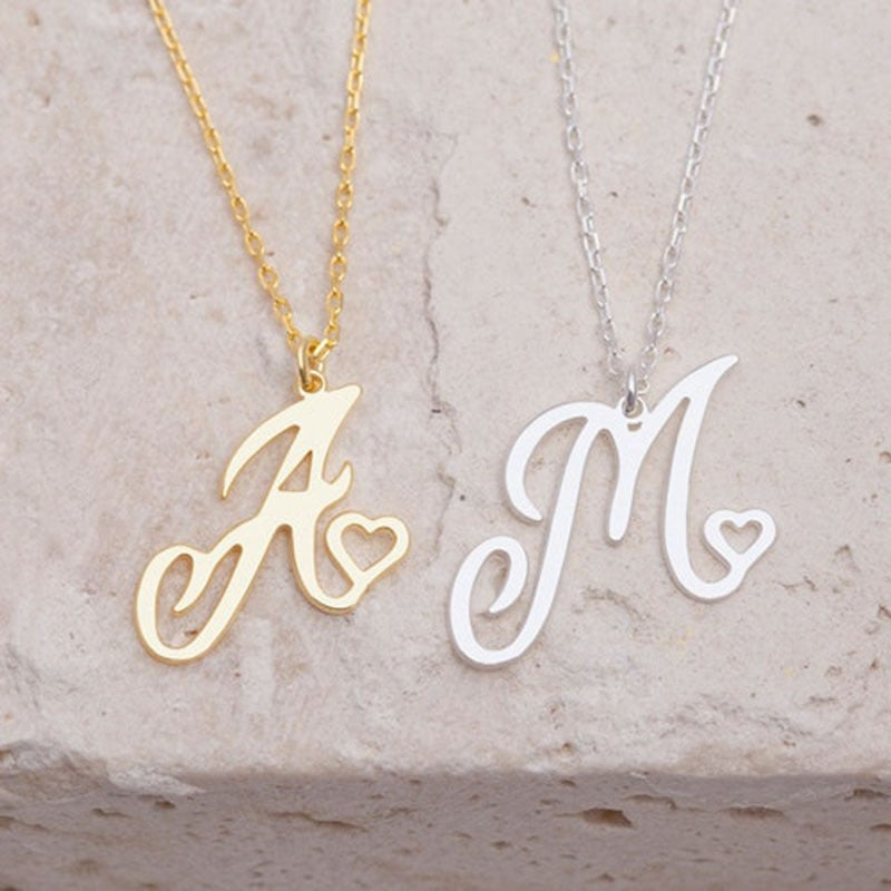 A-Z Initial Letter Pendant Necklaces