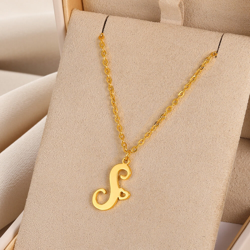 A-Z Initial Letter Pendant Necklaces