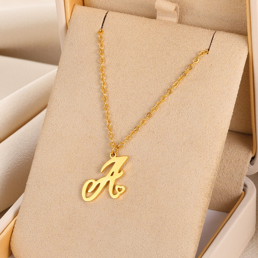 A-Z Initial Letter Pendant Necklaces