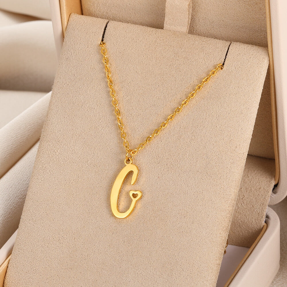 A-Z Initial Letter Pendant Necklaces