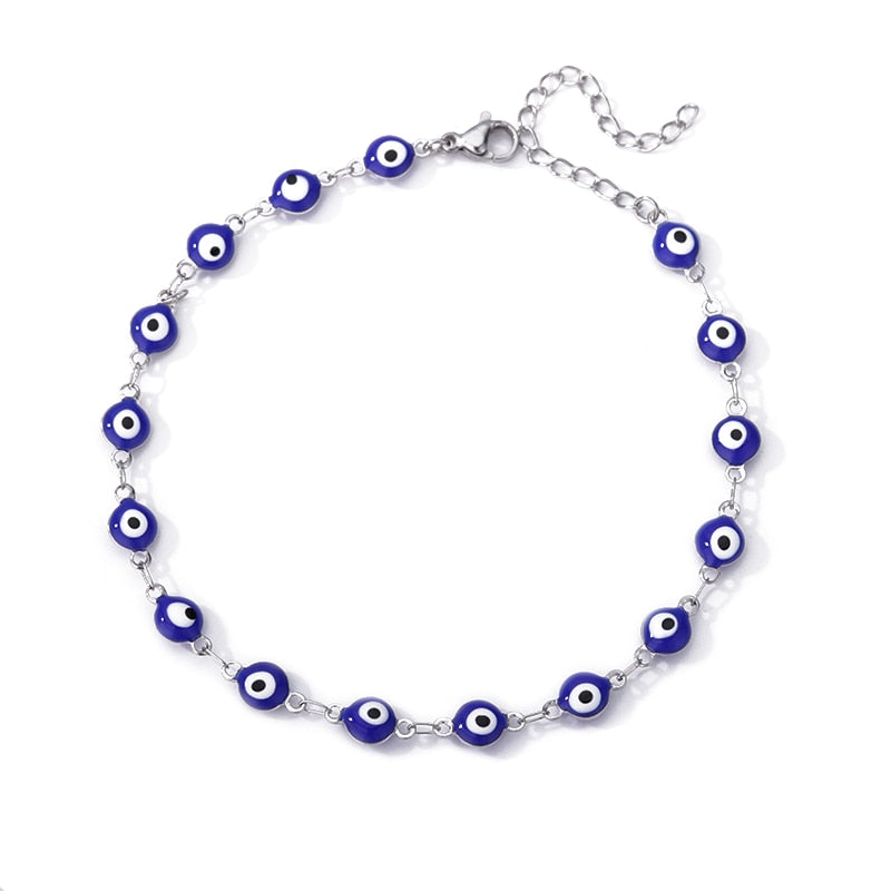 Stainless Steel Evil Eye Anklets