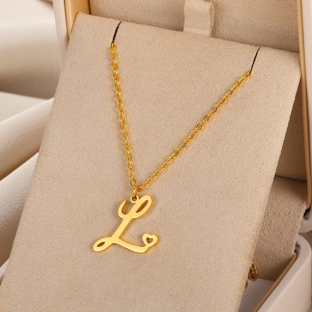 A-Z Initial Letter Pendant Necklaces