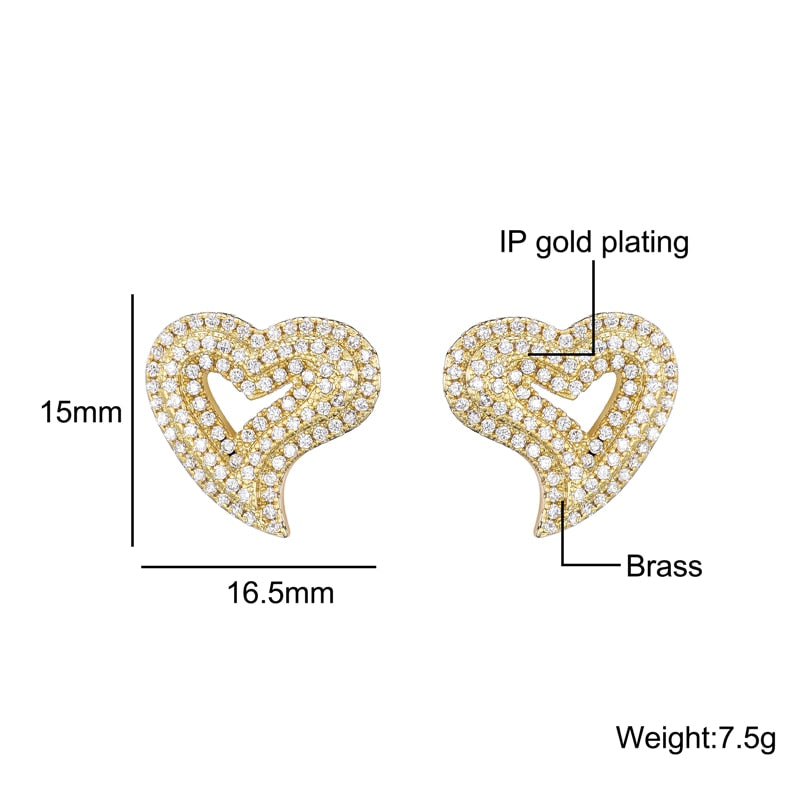 Heart Shape Zircon Stone Earring