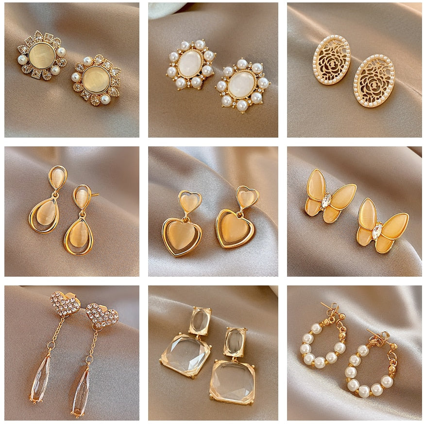 Vintage  Stud  Pearl Earrings