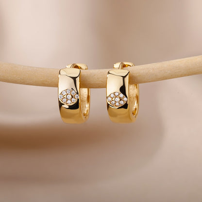 Heart Zircon Hoop Earrings