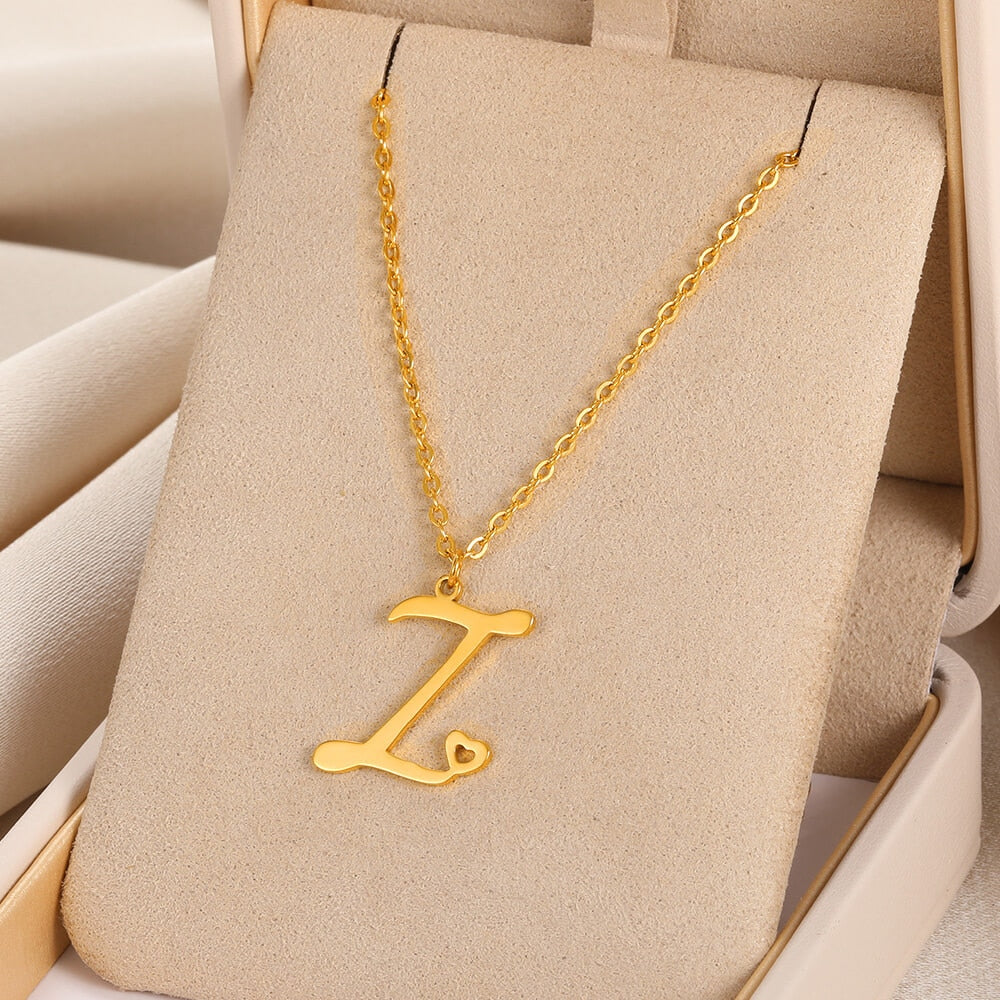 A-Z Initial Letter Pendant Necklaces