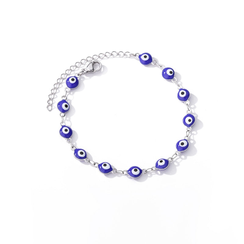 Stainless Steel Evil Eye Anklets