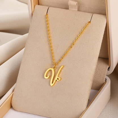 A-Z Initial Letter Pendant Necklaces