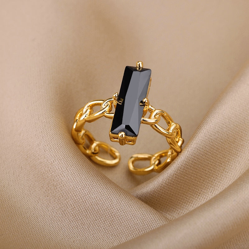 Adjustable Stainless Steel Chains Finger Ring