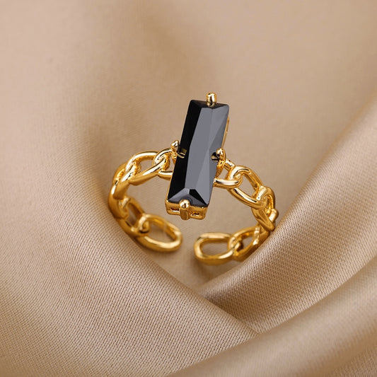 Adjustable Stainless Steel Chains Finger Ring