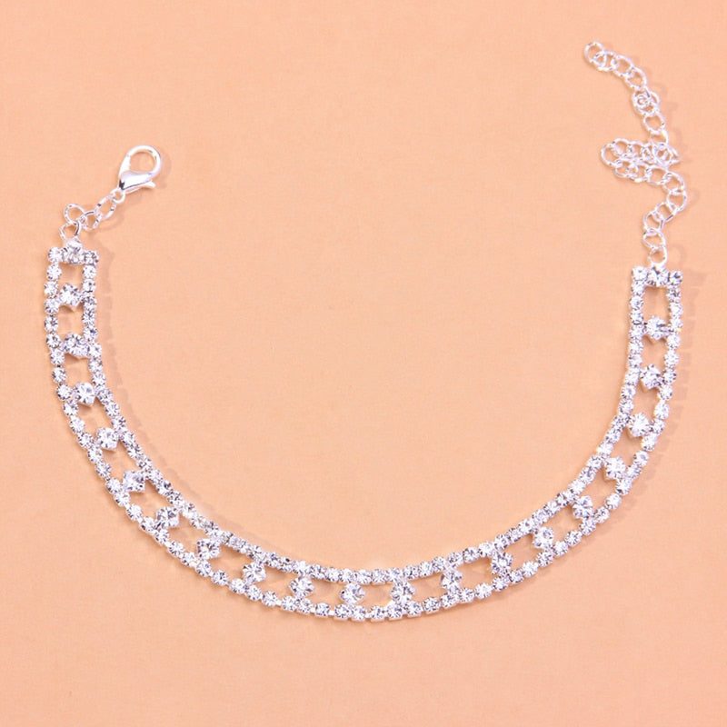 Beach Accessories Crystal Lozenge Anklet