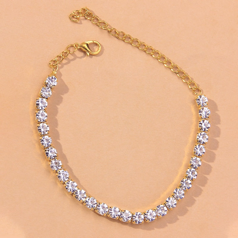 Beach Accessories Crystal Lozenge Anklet