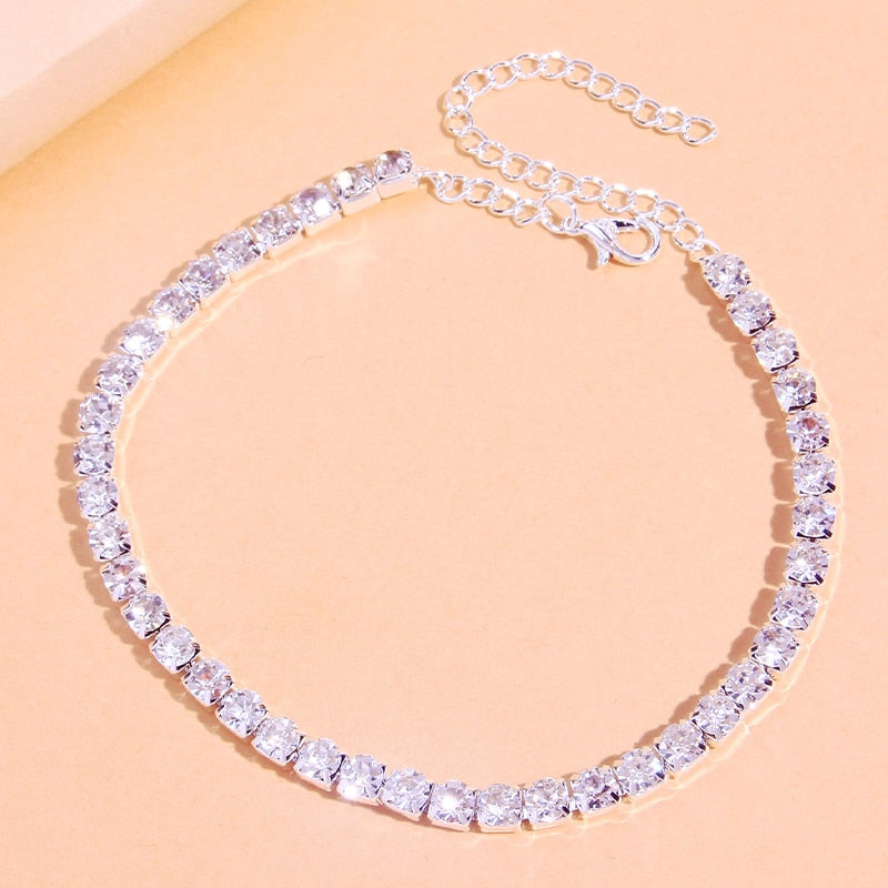 Beach Accessories Crystal Lozenge Anklet