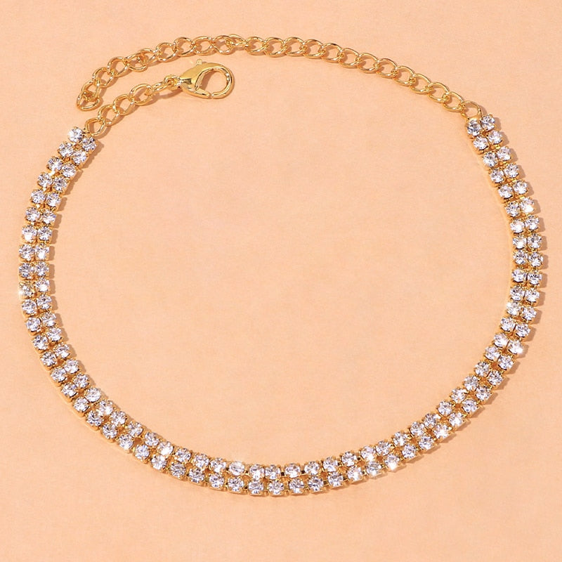 Beach Accessories Crystal Lozenge Anklet