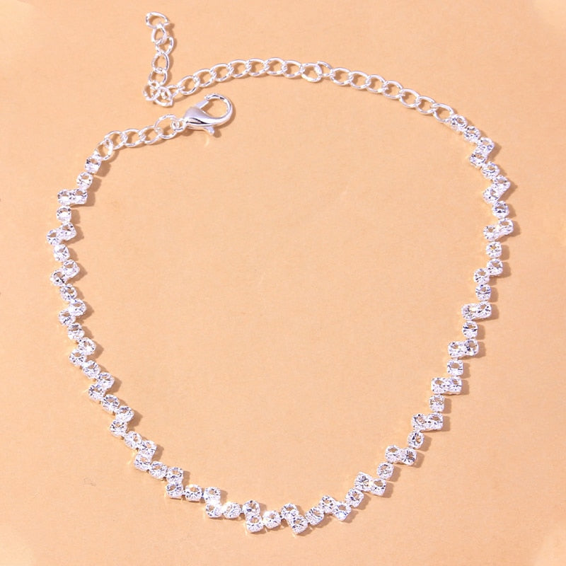 Beach Accessories Crystal Lozenge Anklet