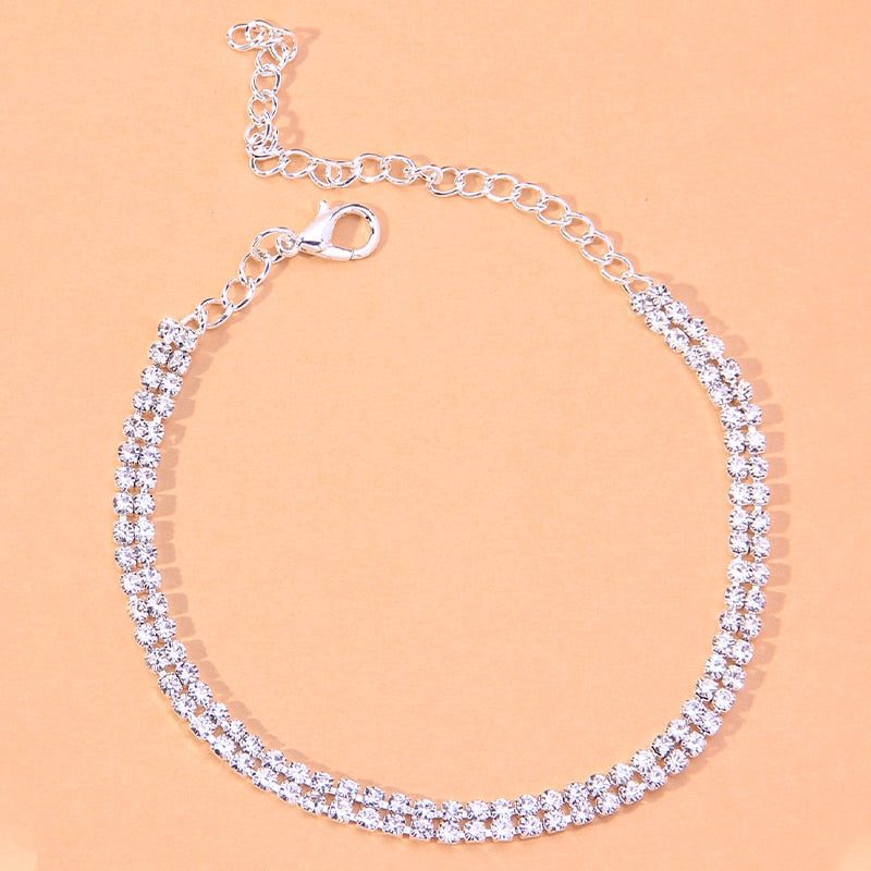 Beach Accessories Crystal Lozenge Anklet