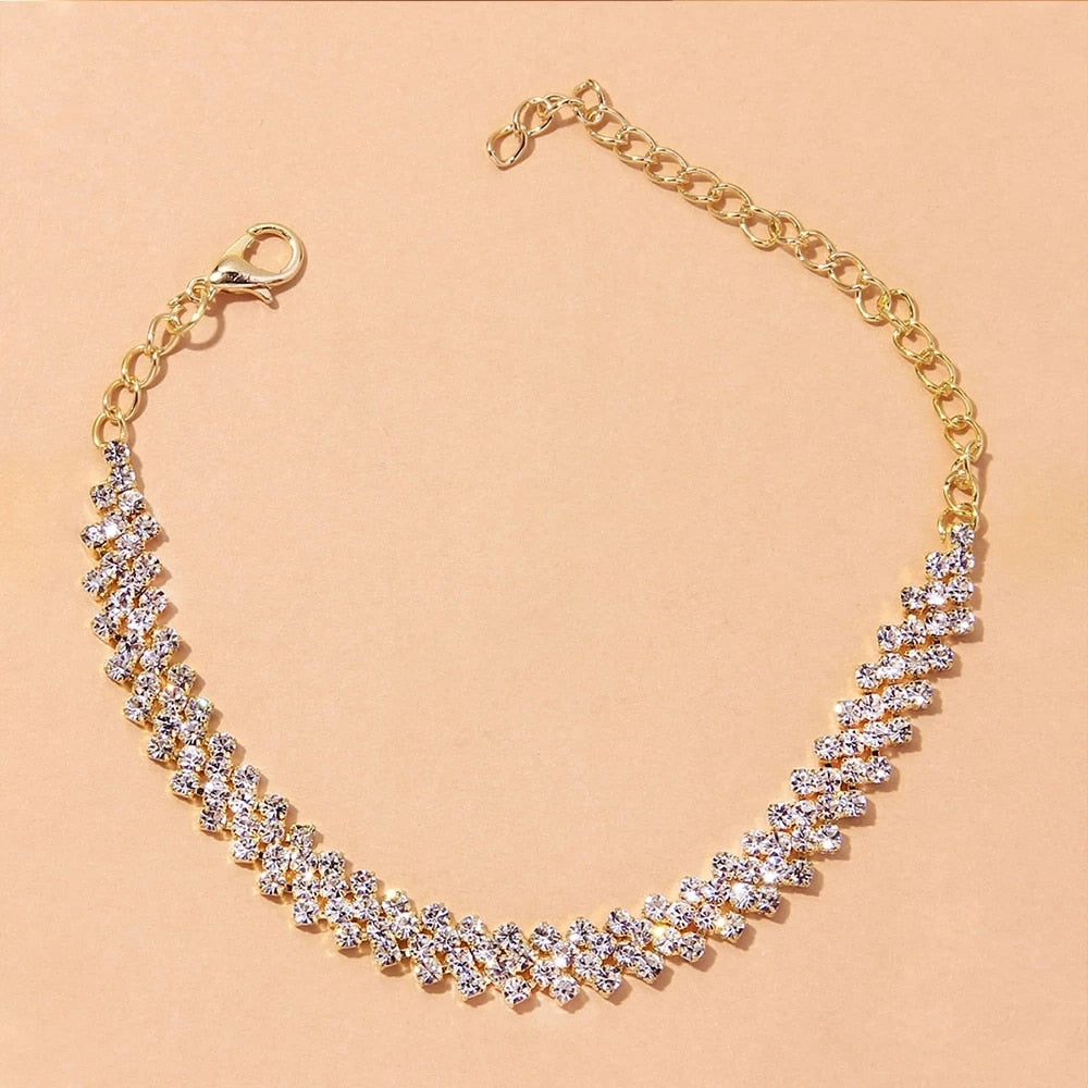 Beach Accessories Crystal Lozenge Anklet