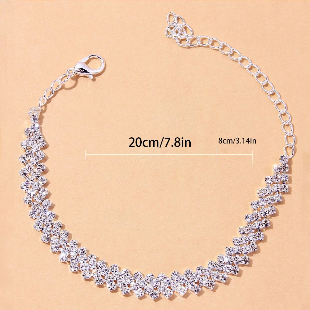 Beach Accessories Crystal Lozenge Anklet